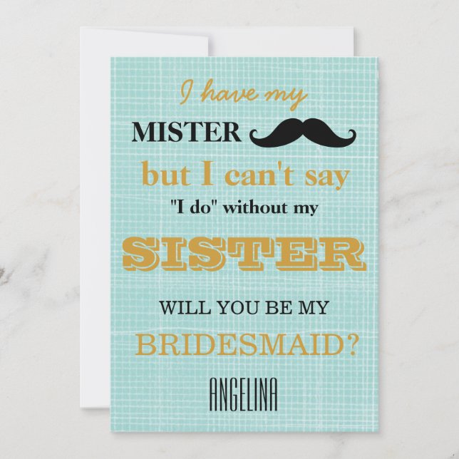 Convite Você será minha dama de honra? (Frente)