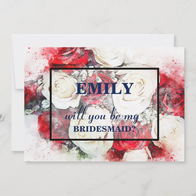 Convite Você será minha dama de honra? (Frente)