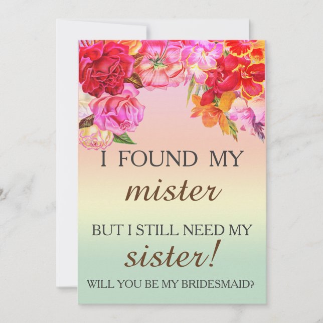 Convite Você será minha dama de honra? (Frente)