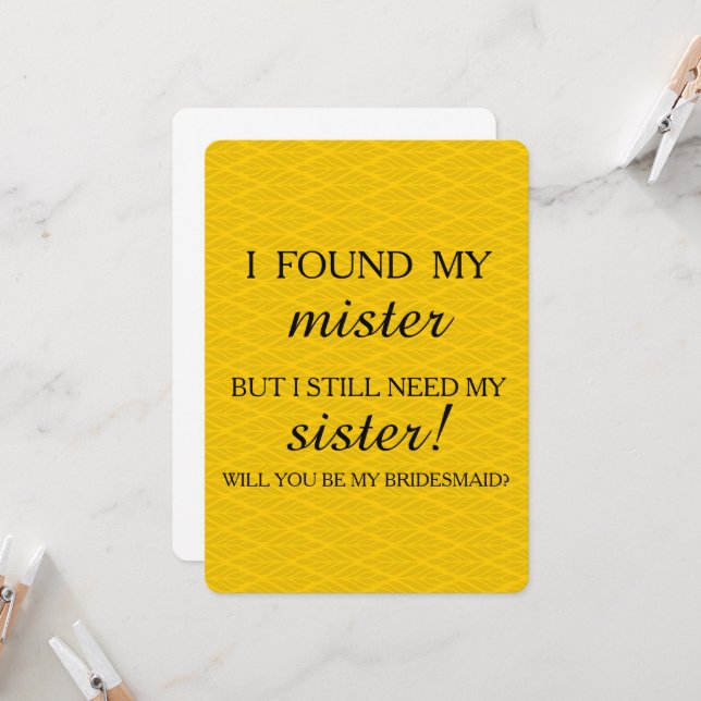 Convite Você será minha dama de honra? (Frente/Verso In Situ)