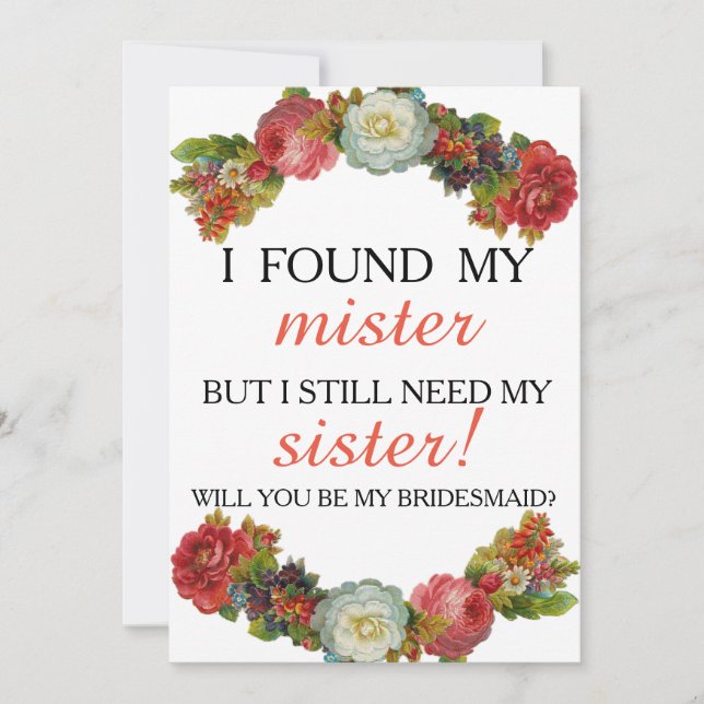 Convite Você será minha dama de honra? (Frente)