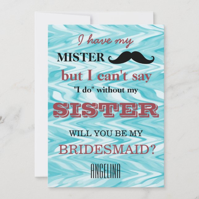 Convite Você será minha dama de honra? (Frente)