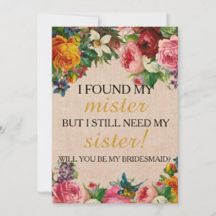 Convite Você será minha dama de honra?