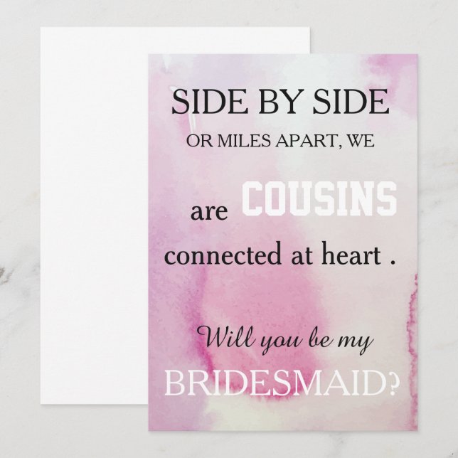 Convite Você será minha dama de honra? (Frente/Verso)