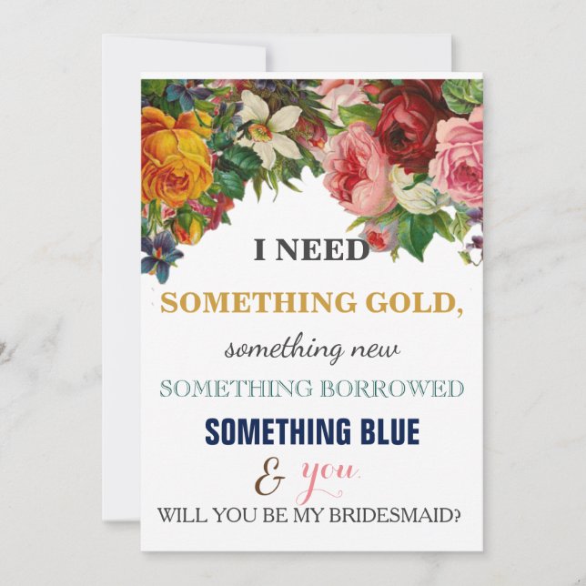 Convite Você será minha dama de honra? (Frente)