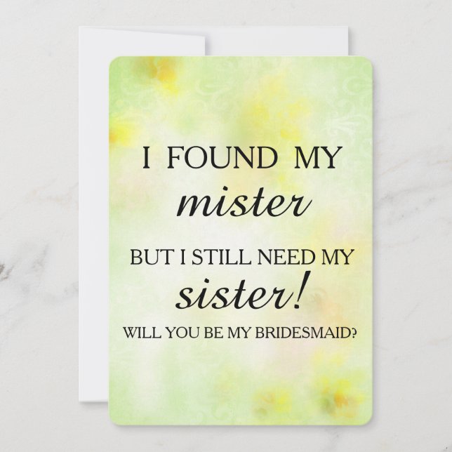 Convite Você será minha dama de honra? (Frente)