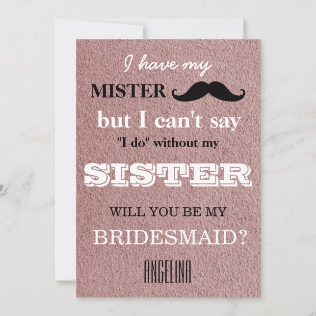 Convite Você será minha dama de honra? (Frente)