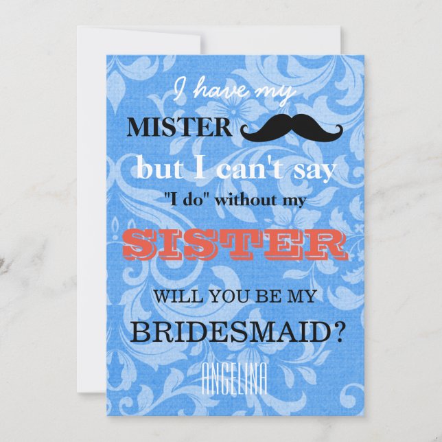 Convite Você será minha dama de honra? (Frente)