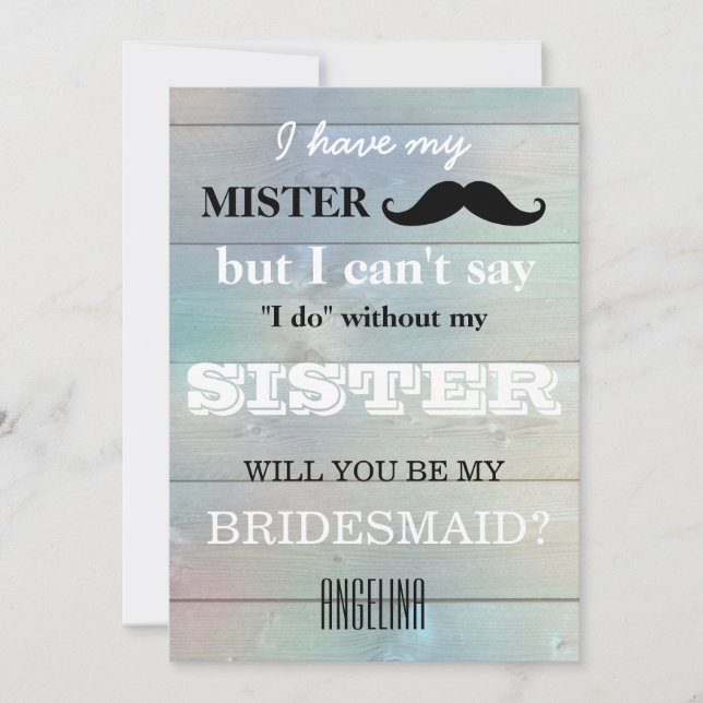 Convite Você será minha dama de honra? (Frente)