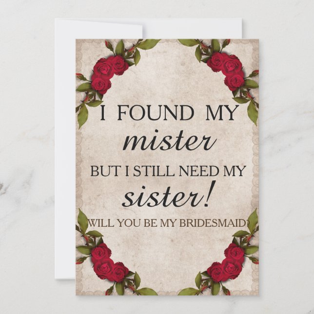 Convite Você será minha dama de honra? (Frente)