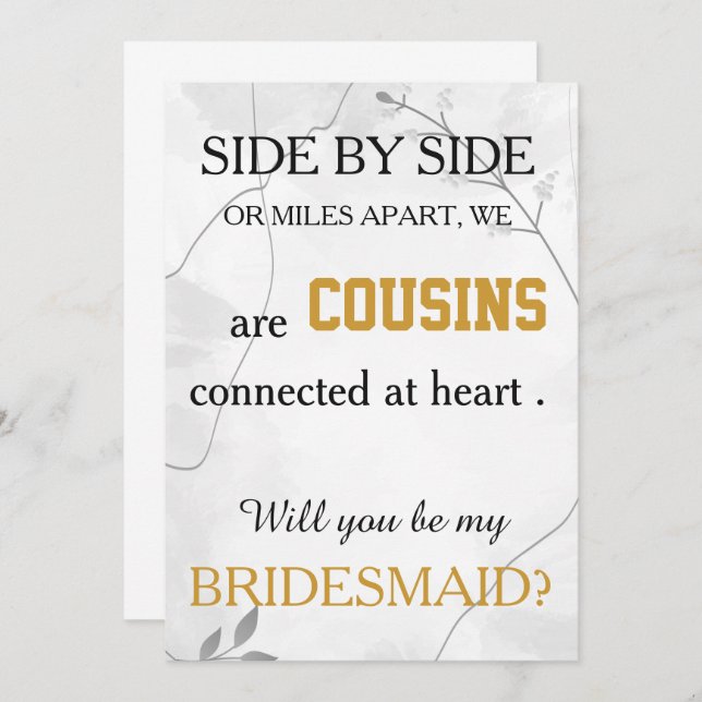 Convite Você será minha dama de honra? (Frente/Verso)