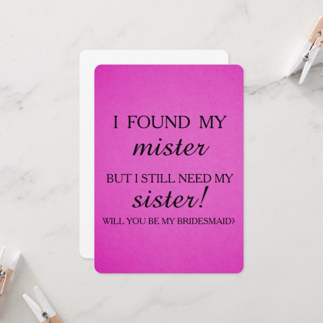 Convite Você será minha dama de honra? (Frente/Verso In Situ)