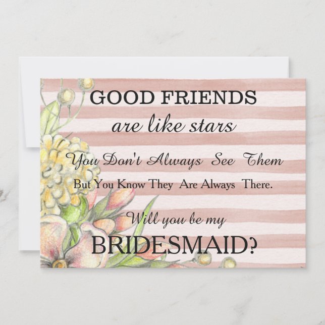 Convite Você será minha dama de honra? (Frente)