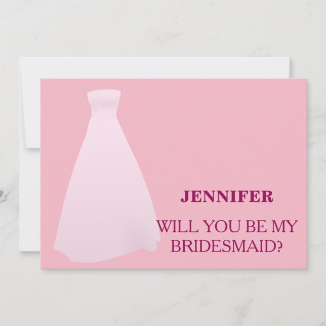 Convite Você será minha dama de honra? (Frente)