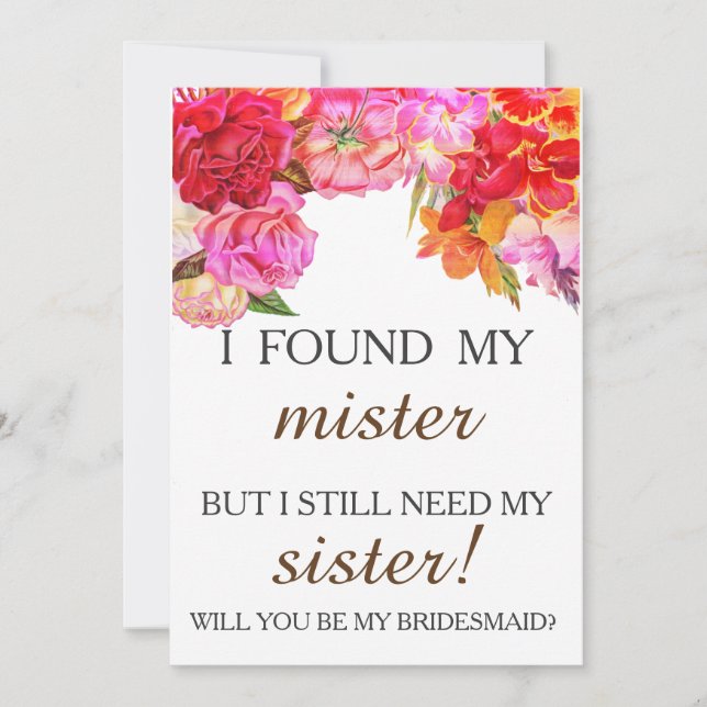 Convite Você será minha dama de honra? (Frente)