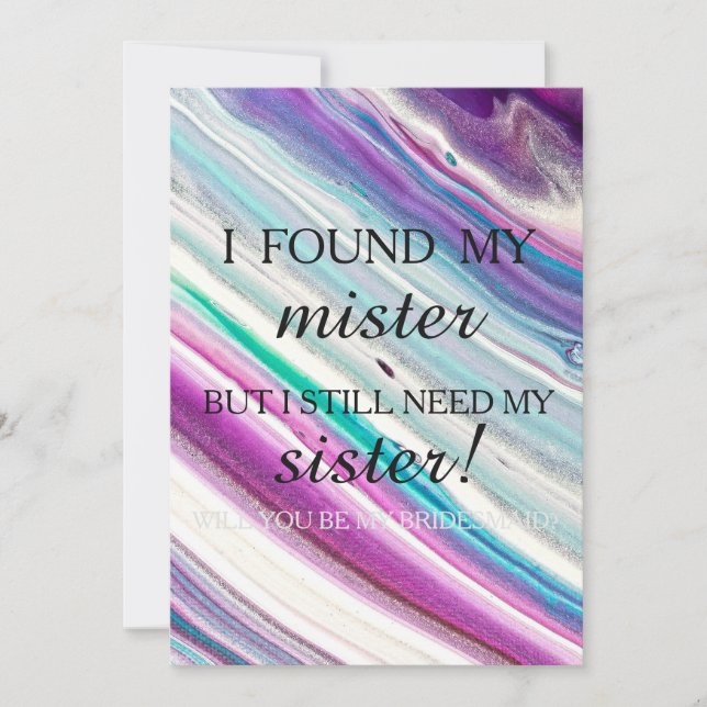 Convite Você será minha dama de honra? (Frente)