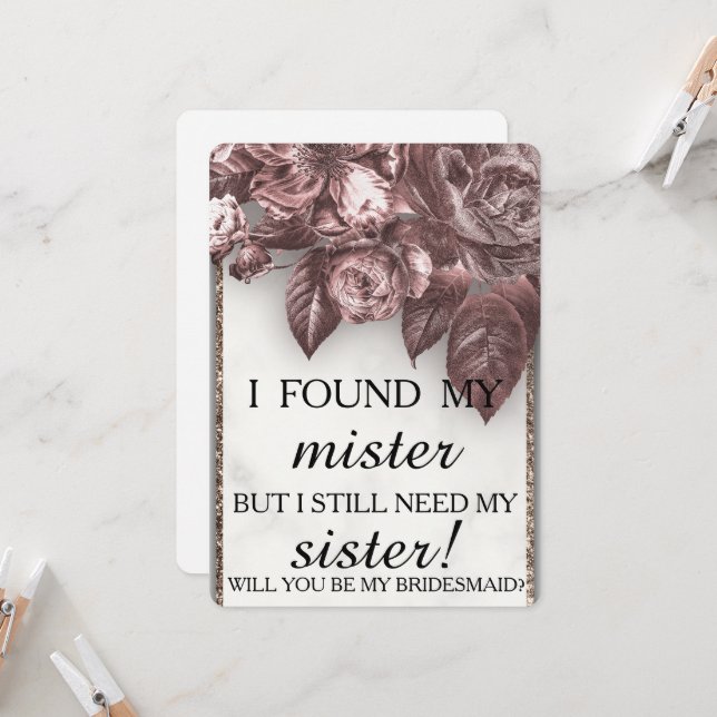 Convite Você será minha dama de honra? (Frente/Verso In Situ)