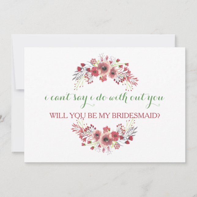 Convite Você será minha dama de honra? (Frente)