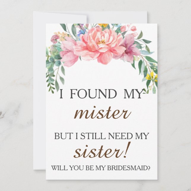 Convite Você será minha dama de honra? (Frente)