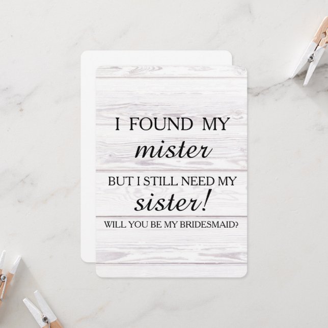 Convite Você será minha dama de honra? (Frente/Verso In Situ)