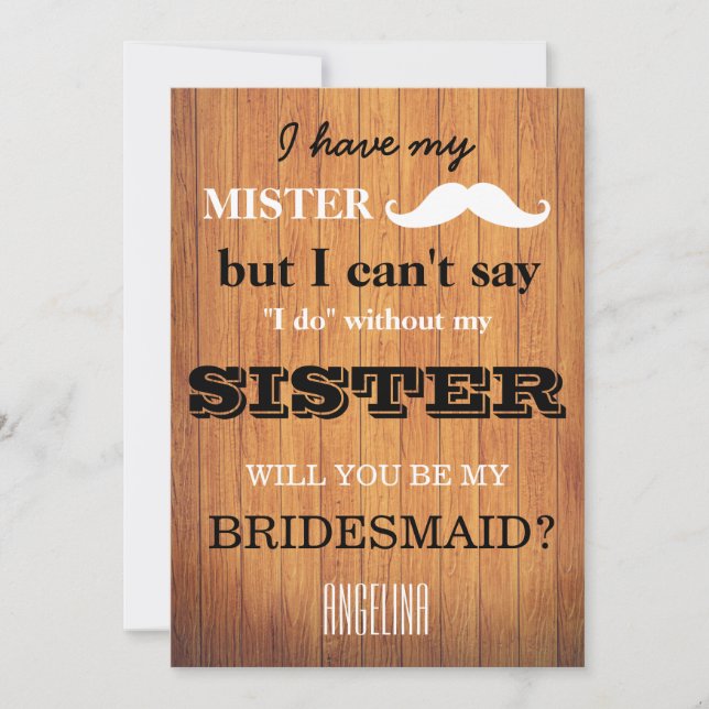 Convite Você será minha dama de honra? (Frente)