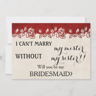 Convite Você será minha dama de honra?