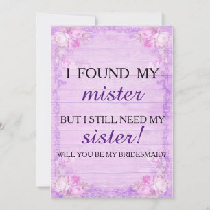 Convite Você será minha dama de honra?