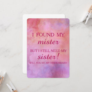 Convite Você será minha dama de honra?