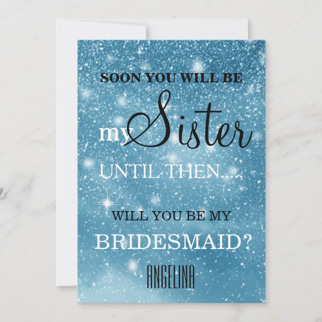 Convite Você será minha dama de honra? (Frente)