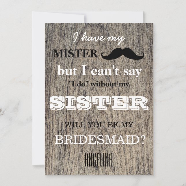 Convite Você será minha dama de honra? (Frente)