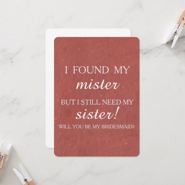 Convite Você será minha dama de honra? (Frente/Verso In Situ)