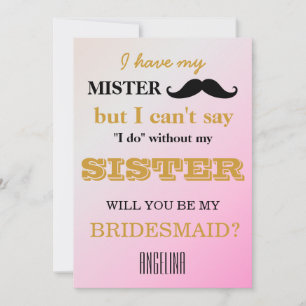 Convite Você será minha dama de honra?