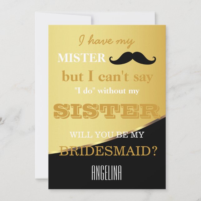 Convite Você será minha dama de honra? (Frente)