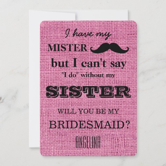 Convite Você será minha dama de honra? (Frente)