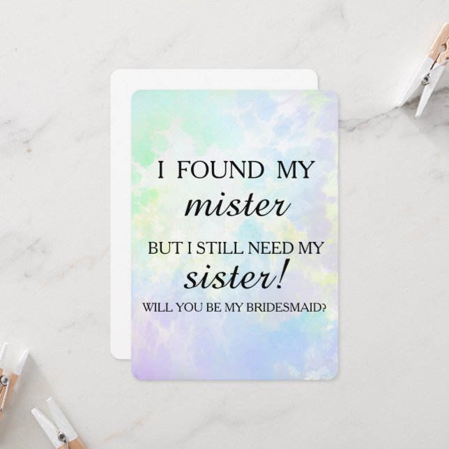 Convite Você será minha dama de honra? (Frente/Verso In Situ)