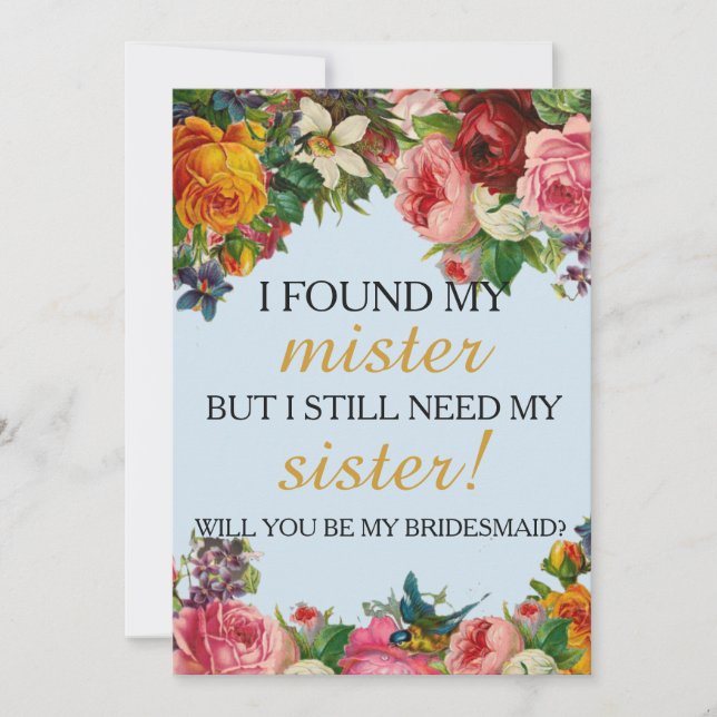 Convite Você será minha dama de honra? (Frente)