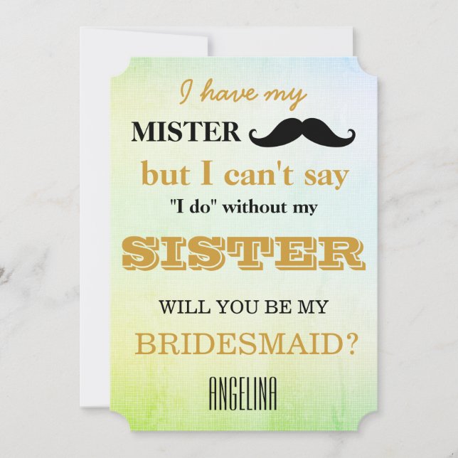 Convite Você será minha dama de honra? (Frente)