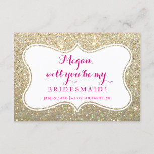 Convite Você será minha dama de honra - brilhada