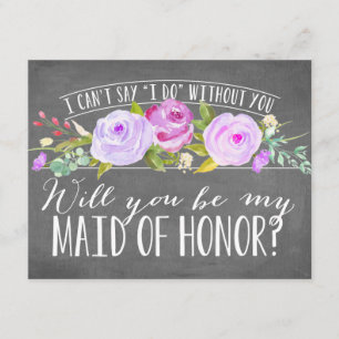 Convite Você será minha dama de honra da madrinha de