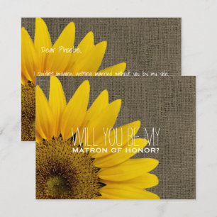 Convite Você Será Minha Dama de Honra em um Casamento Rúst