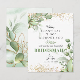 Convite Você será minha Dama de Honra | Eucalipto