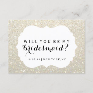 Convite Você será minha dama de honra - fabuloso do ouro