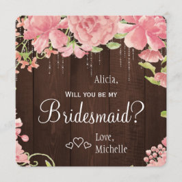 Convite Você será minha dama de honra florista.