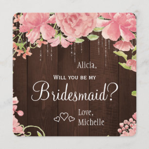 Convite Você será minha dama de honra florista.