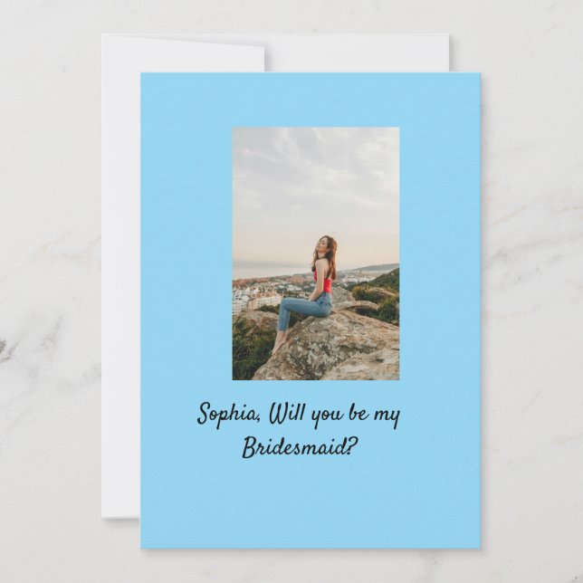 Convite Você será minha Dama de Honra foto elegante modern (Frente)