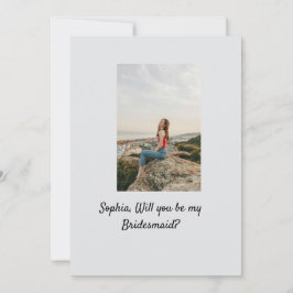 Convite Você será minha Dama de Honra foto elegante modern