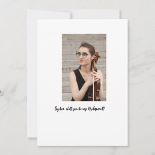 Convite Você será minha Dama de Honra foto elegante modern