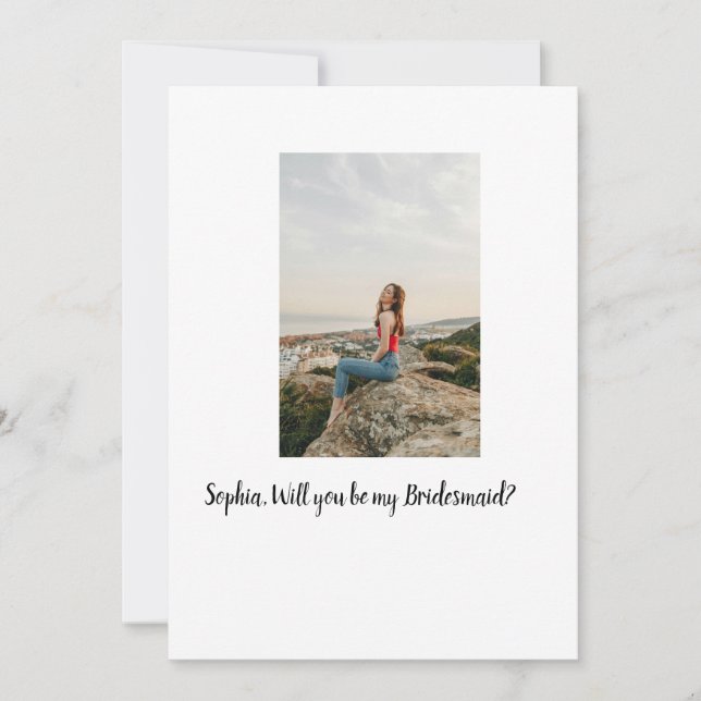 Convite Você será minha Dama de Honra foto elegante modern (Frente)