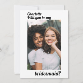 Convite Você Será Minha Dama de Honra Foto Personalizada