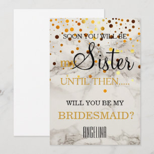 Convite Você será minha dama de honra? Fundo Marble